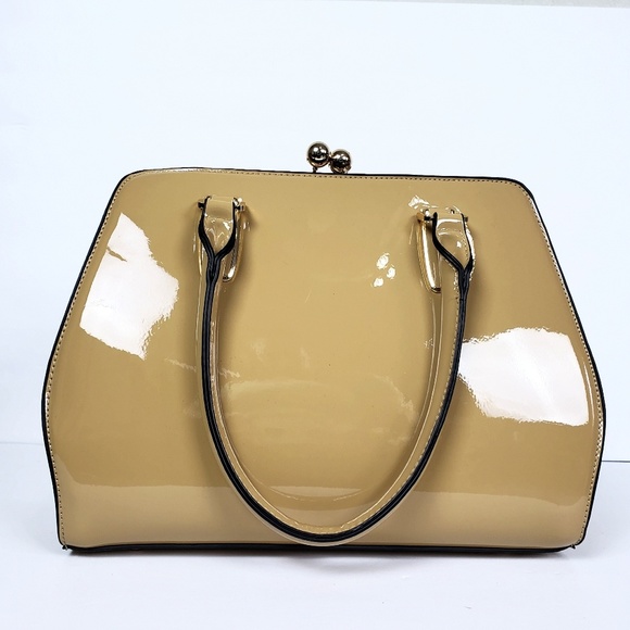 Leather Tan classic shiny bag - Picture 1 of 8